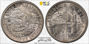 1952 Caribbean 10 Centavos PCGS AU58 Lot#G4719 Silver!