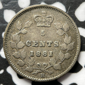 1881-H Canada 5 Cents Lot#JM6985 Silver! Nice!