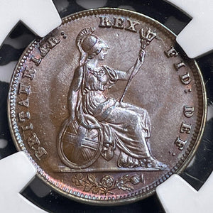 1835 Great Britain Farthing NGC MS64BN Lot#G7261 Choice UNC!