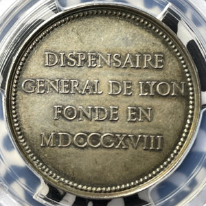 "1818" France Lyon General Dispensary Jeton PCGS MS61 Lot#G7142 Silver!
