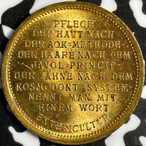 Undated Germany Kolberg "Was First Extericultur" Gilt Medalet Lot#D6911 25mm