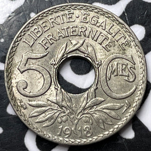 1918 France 5 Centimes Lot#D8394 High Grade! Beautiful!
