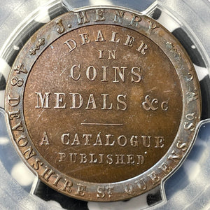 (c.1820) G.B. J. Henry Coins & Medals 1 Penny Token PCGS MS63BN Lot#G7089