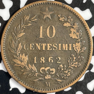 1862-M Italy 10 Centesimi Lot#D8239
