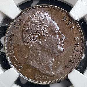 1835 Great Britain Farthing NGC MS64BN Lot#G7261 Choice UNC!