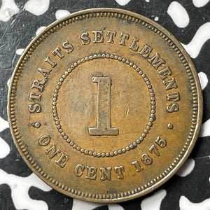 1875-W Straits Settlements 1 Cent Lot#JM7049 Nice!