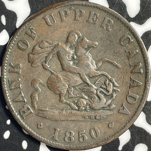 1850 Upper Canada 1/2 Penny Half Penny Token Lot#D8456