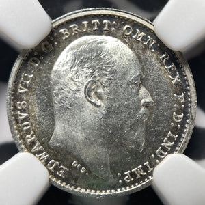 1908 G.B. Maundy 2 Pence Twopence NGC MS65 Lot#G7185 Silver! 15,000 Minted