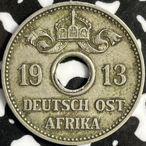 1913-A German East Africa 5 Heller Lot#D8782