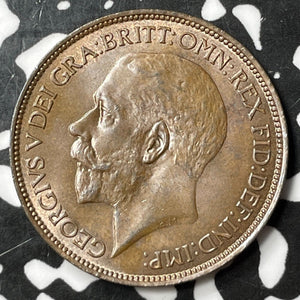 1924 Great Britain 1/2 Penny Half Penny Lot#D7450 High Grade! Beautiful!
