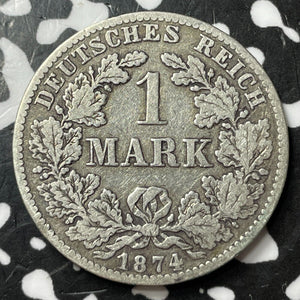 1874-B Germany 1 Mark Lot#D7608 Silver!