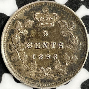 1896 Canada 5 Cents Lot#D8850 Silver! Nice!