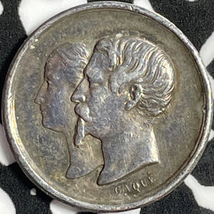 1856 France Napoleon III "Birth of Napoleon IV" Medalet Lot#D8885 Silver! 15MM