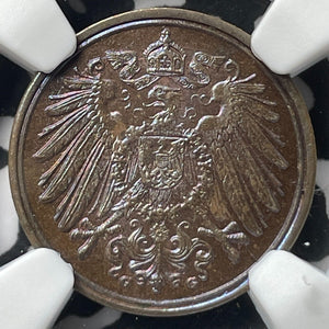 1898-G Germany 1 Pfennig NGC MS64BN Lot#G7207 Top Graded! Better Date