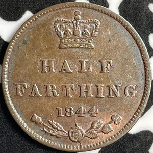 1844 Great Britain 1/2 Farthing Half Farthing Lot#D8804 Nice!