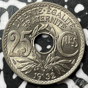 1932 France 25 Centimes Lot#D8378 High Grade! Beautiful!