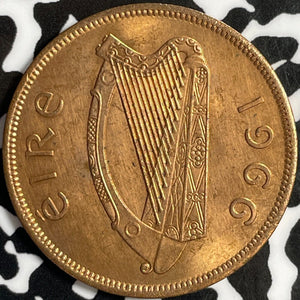 1966 Ireland 1 Penny Lot#D8204 High Grade! Beautiful!