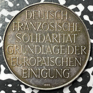 1962 Ger./France Charles de Gaulle & Konrad Adenauer Medal Lot#D7362 Silver!