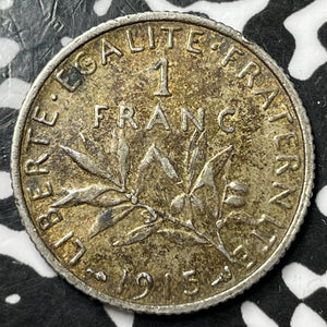 1915 France 1 Franc Lot#D7783 Silver!