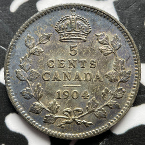 1904 Canada 5 Cents Lot#JM6975 Silver! Nice!