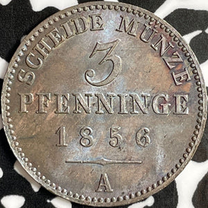 1856-A Germany Prussia 3 Pfennig Lot#D7014 High Grade! Beautiful!