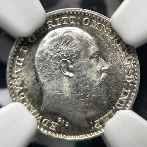1908 G.B. 1 Maundy Penny NGC MS64 Lot#G7184 Silver! Choice UNC! 18,000 Minted