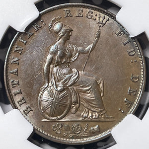 1857 Great Britain 1/2 Penny NGC MS62BN Lot#G7259 Nice UNC!