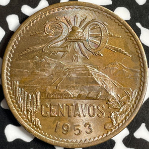 1953 Mexico 20 Centavos Lot#D8841 High Grade! Beautiful!