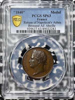 "1840" France Return Of Napoleon's Ashes Medal PCGS SP63 Lot#G7149 Choice UNC!