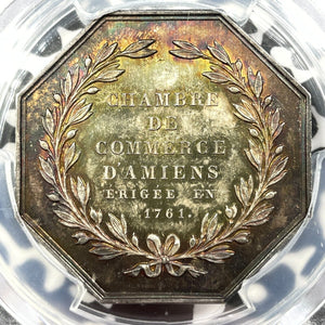 (1845-60) France Amiens Chamber Of Commerce Jeton PCGS MS63 Lot#G7108 Silver!