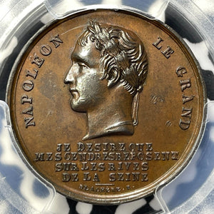 1840 France Napoleons Remains Transfer Medal PCGS Mount Removed-AU Det Lot#G7148