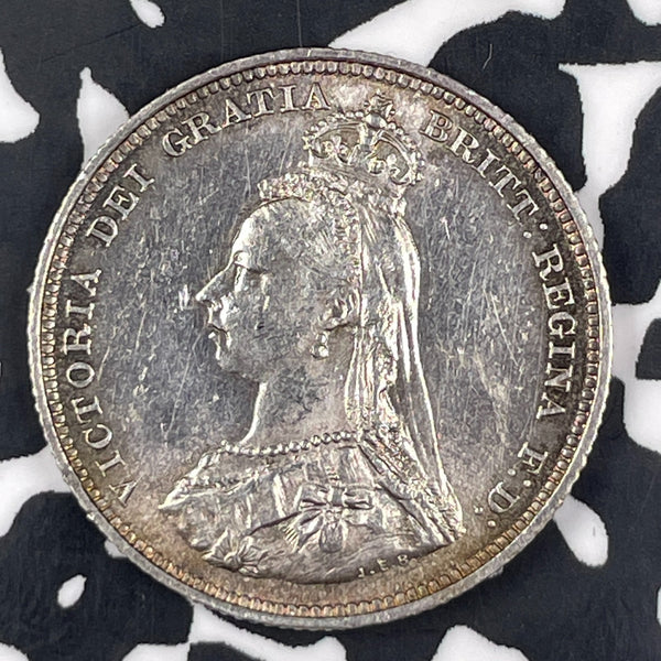 1887 Great Britain Victoria 1 Shilling Lot#JM0965 Silver! High