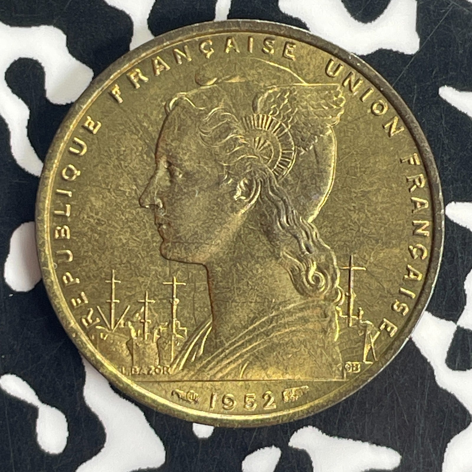 1952 French Somalia 20 Francs Lot#T8848 High Grade! Beautiful!