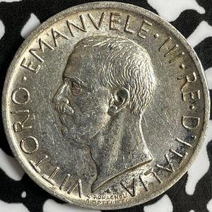 1927 Italy 5 Lire Lot#D8826 Silver! High Grade! Beautiful!