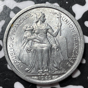 1949 New Caledonia 1 Franc Lot#D8410 High Grade! Beautiful!