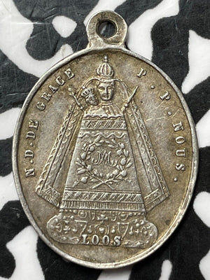 Undated Germany Jesus & Mary Religious Medalet by Loos Lot#D7348 17x20mm