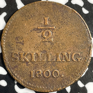 1800 Sweden 1/2 Skilling Half Skilling Lot#D8754