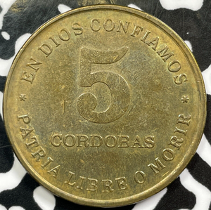 1987 Nicaragua 5 Cordobas Lot#D8538 High Grade! Beautiful!