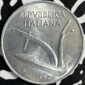 1952 Italy 10 Lire Lot#D8209 High Grade! Beautiful!