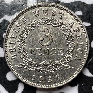 1939-H British West Africa 3 Pence Threepence Lot#D8004 High Grade! Beautiful!