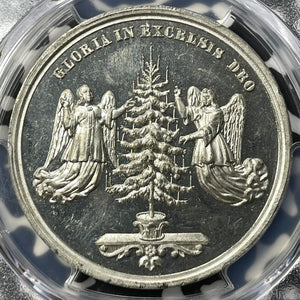 U/D Germany 'Glory To God In The Highest' Christmas Medal PCGS SP62 Lot#G7123