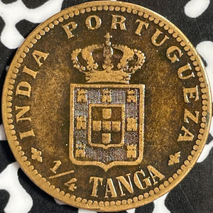 1901 Portuguese India 1/4 Tanga Lot#D8688 Old Cleaning