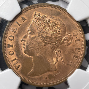 1872-H Straits Settlements 1 Cent NGC MS63RB Lot#AG1 Choice UNC! Top Graded!