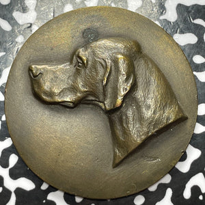 Undated France Uniface Cliche Dog Medal by P.  Dreux Lot#D4086 44mm