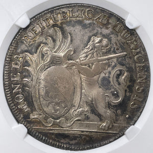 1776 Switzerland Zurich 1 Thaler NGC AU58 Lot#G6525 Large Silver! DAV-1794