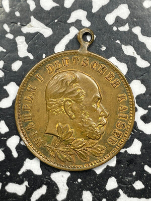 1897 Germany Prussia Kaiser Wilhelm 100th Birthday Medalet Lot#M1571