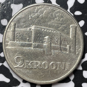 1930 Estonia 2 Krooni Lot#D6314 Silver!