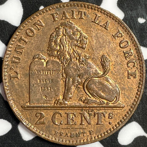 1902 Belgium 2 Cents Lot#M9520 High Grade! Beautiful!