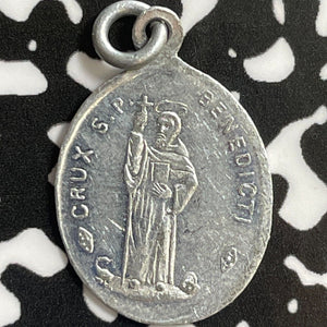 Undated Italy St. Benedict Religious Medalet Lot#D6372 14x20mm
