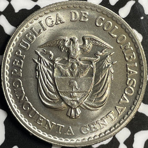 1965 Colombia 50 Centavos Lot#D5938 High Grade! Beautiful!